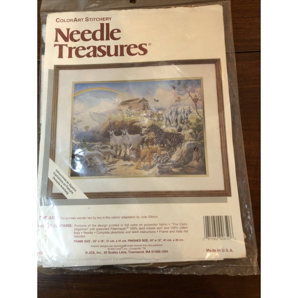 JCA Needle Treasures Cross Stitch Kit The Ark 00650 ColorArt Stitchery Printed